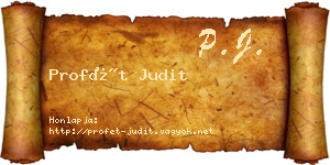Profét Judit névjegykártya